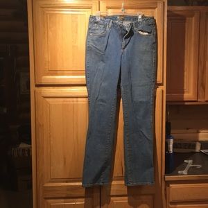 Aura light wash bootcut jeans.